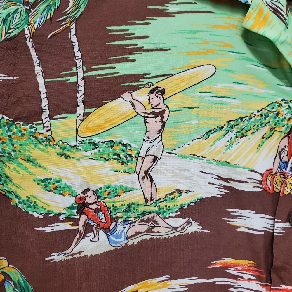 Polo Ralph Lauren Mens Hawaiian Caldwell Shirt Size L Tiki AOP Beach Surfer - Picture 4 of 10